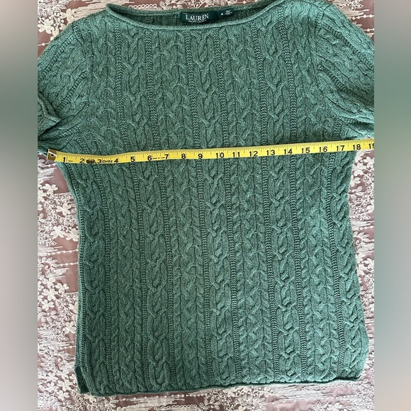 Ralph Lauren Green Cable Knit Sweater - Picture 5 of 6